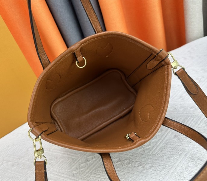 Louis Vuitton Neverfull Bandouliere Inside Out BB Tote In Monogram Canvas And Brown Leather