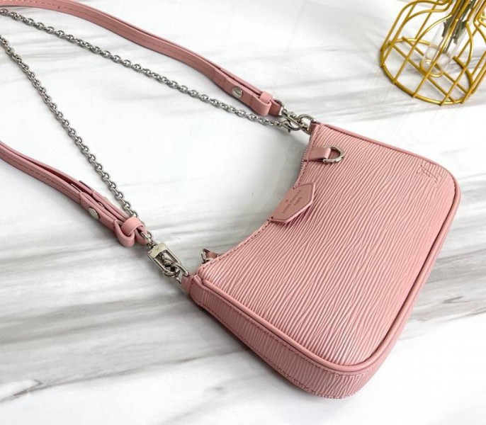 Louis Vuitton Epi Leather Easy Pouch On Strap In Rose Ballerine Pink