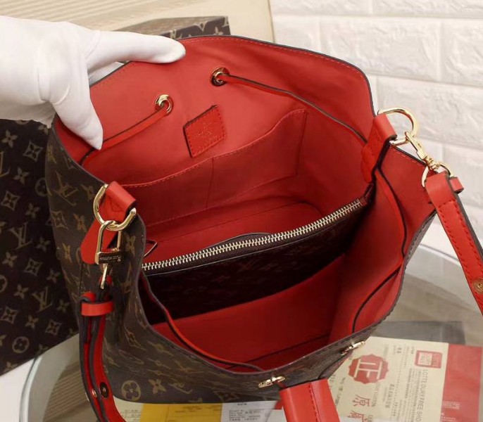 Louis Vuitton Monogram Canvas NeoNoe MM Bag In Coquelicot