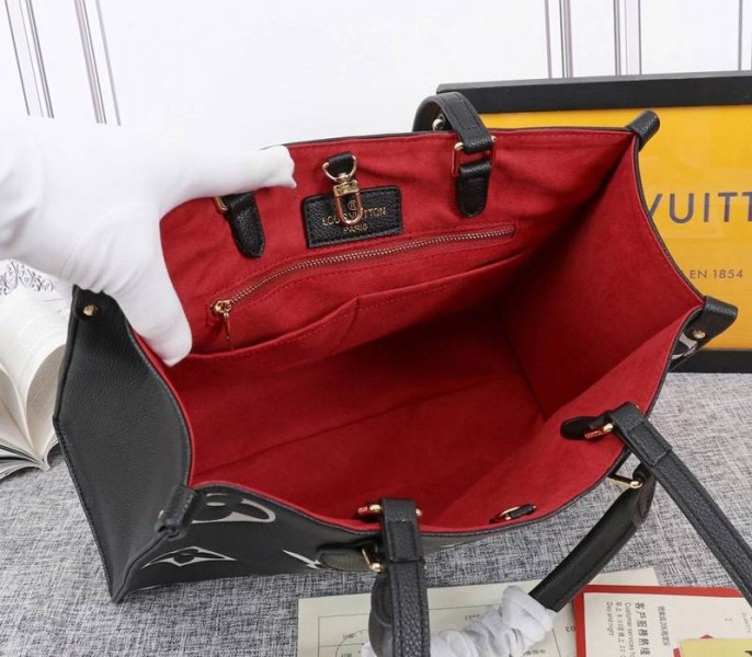 Louis Vuitton Monogram Empreinte OnTheGo MM Tote In Black