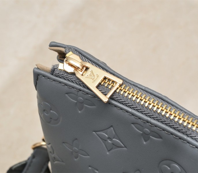 Louis Vuitton Coussin PM Bag In Gray With Jacquard Strap