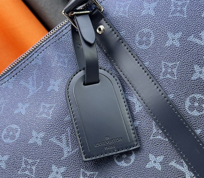 Louis Vuitton Monogram Gradient Canvas Keepall Bandouliere 55 In Navy Blue