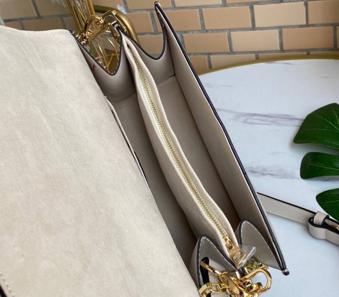 Louis Vuitton Dauphine Lugano MM Bag In Galet Gray