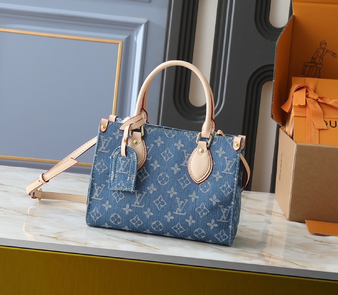 Monogram Denim OnTheGo PM In Blue