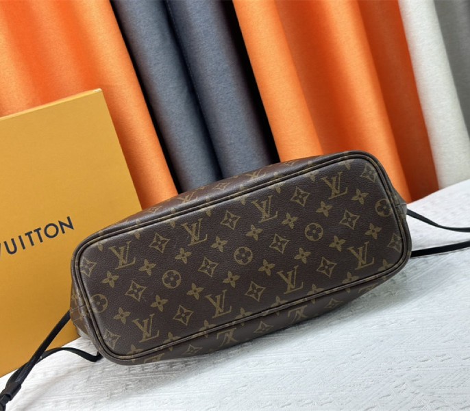 Louis Vuitton Neverfull Bandouliere Inside Out MM Tote In Monogram Canvas And Black Leather