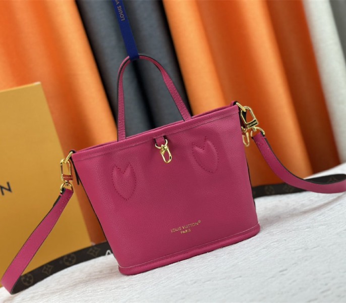 Louis Vuitton Neverfull Bandouliere Inside Out BB Tote In Monogram Canvas And Rose Pondichery Leather