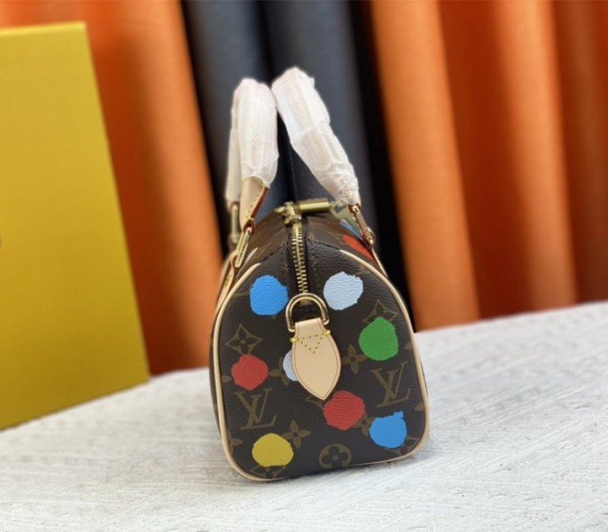 Louis Vuitton X YK Monogram Canvas Speedy 20 Handbag With Textile Strap In Style 1