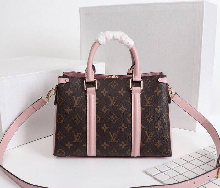 Louis Vuitton Monogram Canvas Soufflot BB Bag In Peach