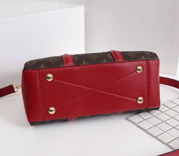 Louis Vuitton Monogram Canvas Soufflot BB Bag In Cerise Red