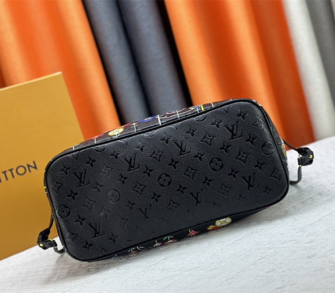Louis Vuitton X TM Monogram Empreinte Neverfull MM In Black With Style 2
