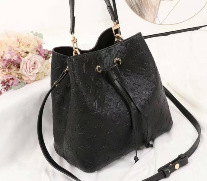 Louis Vuitton Monogram Empreinte NeoNoe MM Bag In Black