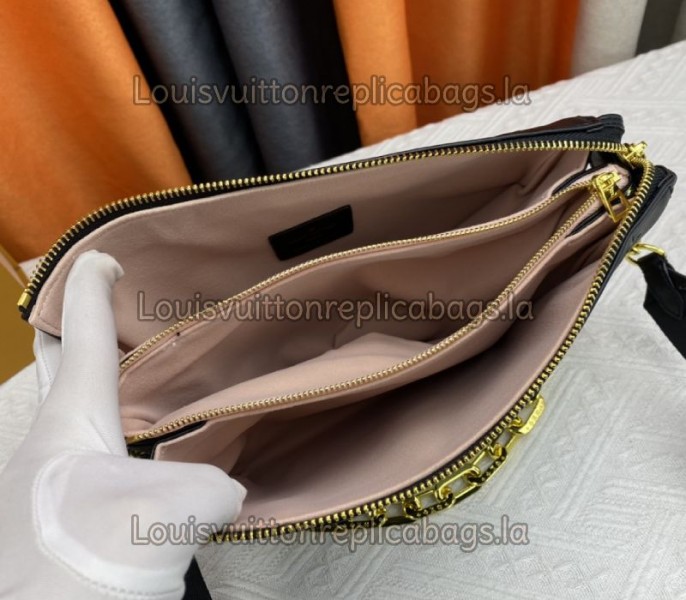 Louis Vuitton Coussin PM Bag In Black With Jacquard Strap