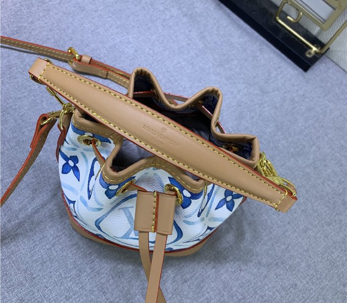 Louis Vuitton LV By The Pool Monogram Tiles Canvas Nano Noe Bag In Lagoon Blue