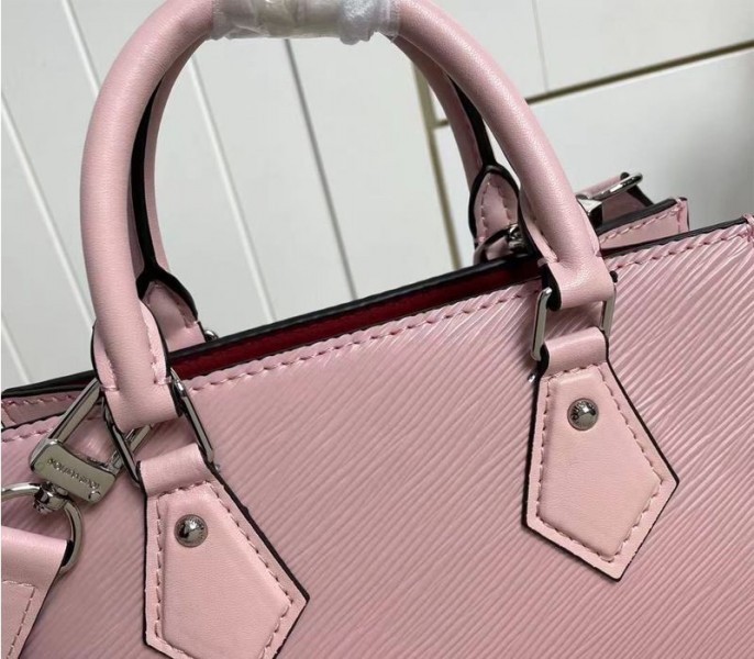 Louis Vuitton Epi Leather Sac Plat BB Carryall Handbag In Rose Ballerine Pink