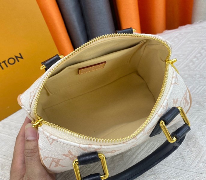 Louis Vuitton Monogram Dune Canvas Speedy 20 Handbag With Jacquard Strap