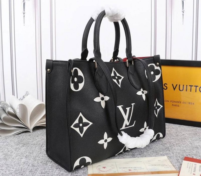 Louis Vuitton Monogram Empreinte OnTheGo MM Tote In Black