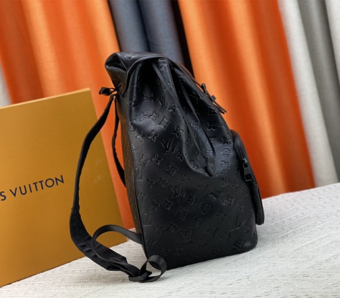 Louis Vuitton Taurillon Leather Montsouris Backpack In Black