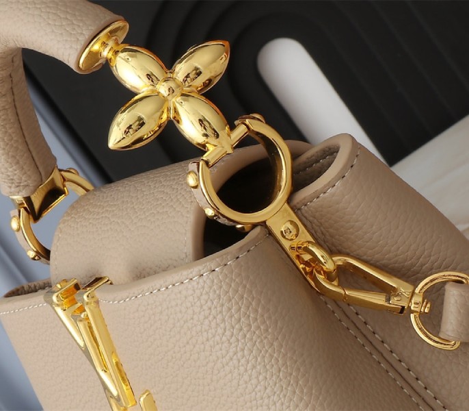 Louis Vuitton Capucines Mini Capucines Handbag In Galet Gray