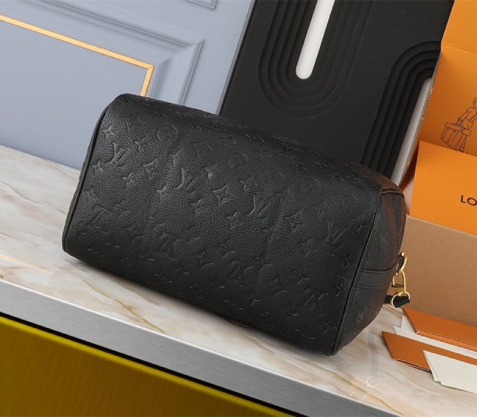 Louis Vuitton Monogram Empreinte Speedy Soft 30 Handbag In Black