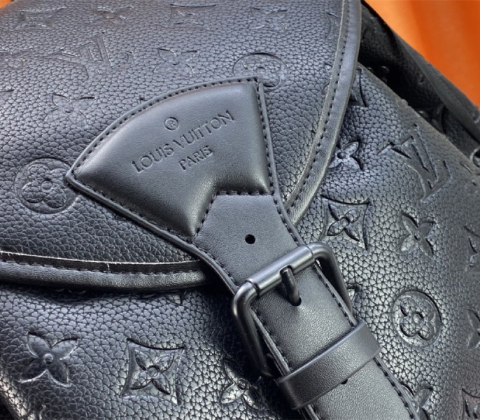 Louis Vuitton Taurillon Leather Montsouris Backpack In Black