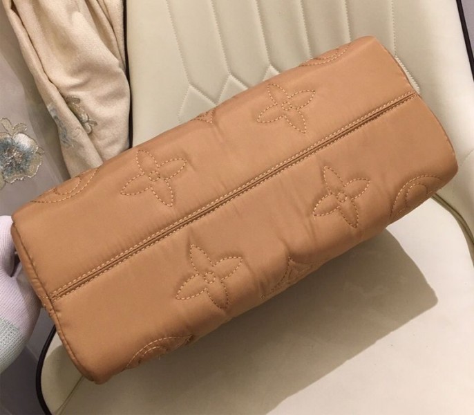 Louis Vuitton Econyl Regenerated Nylon Onthego GM Tote In Beige