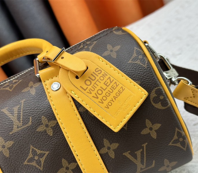 Louis Vuitton Monogram Macassar Canvas Keepall Bandouliere 25 In Safran Yellow