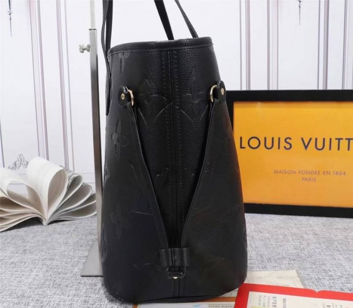 Louis Vuitton Monogram Empreinte Neverfull MM Tote In Black