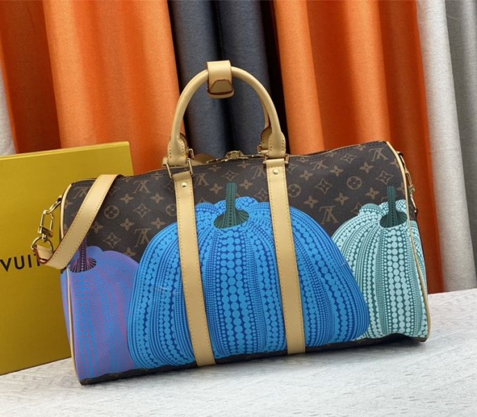 Louis Vuitton X YK Monogram Canvas Keepall 45 Luggage In Pumpkin