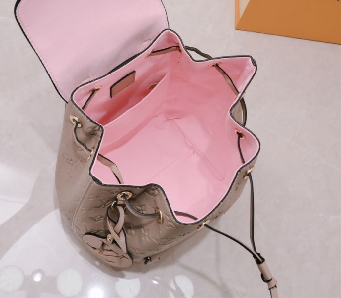 Louis Vuitton Monogram Empreinte Leather Montsouris PM Backpack In Tourterelle Gray