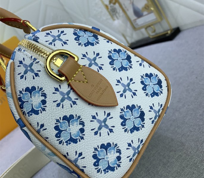Louis Vuitton LV By The Pool Monogram Tiles Canvas Speedy Bandouliere 20 Bag In Lagoon Blue