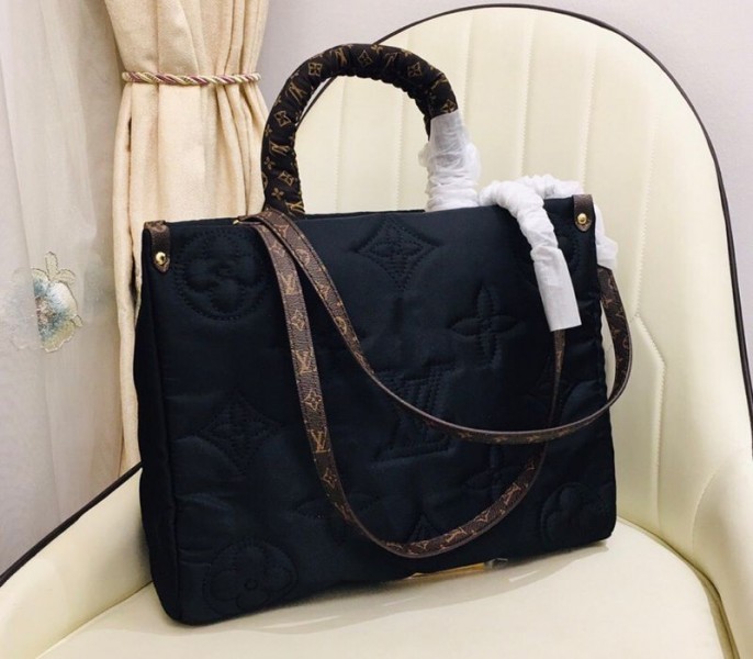 Louis Vuitton Econyl Regenerated Nylon Onthego GM Tote In Black