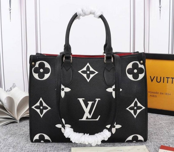 Louis Vuitton Monogram Empreinte OnTheGo MM Tote In Black