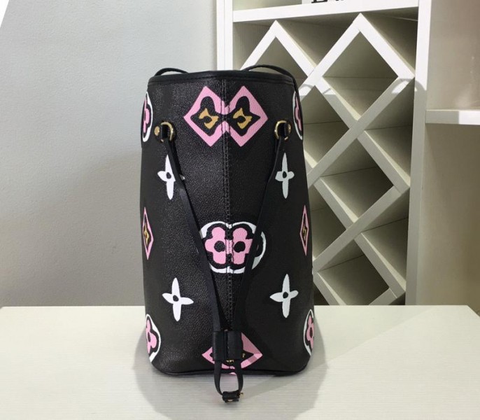 Louis Vuitton Wild At Heart Neverfull MM Bag In Black