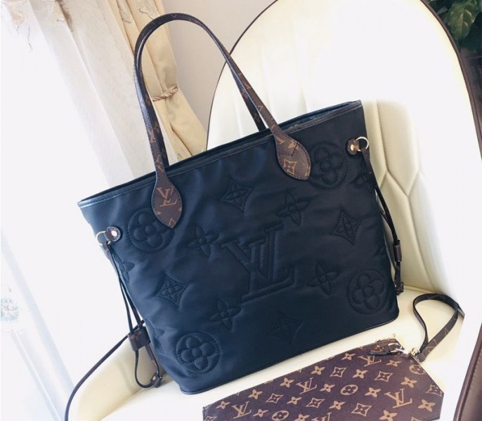 Louis Vuitton Econyl Regenerated Nylon Neverfull MM Tote In Black