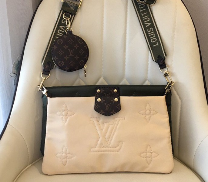 Louis Vuitton Econyl Regenerated Nylon Maxi Multi Pochette Accessoires In Khaki And Beige
