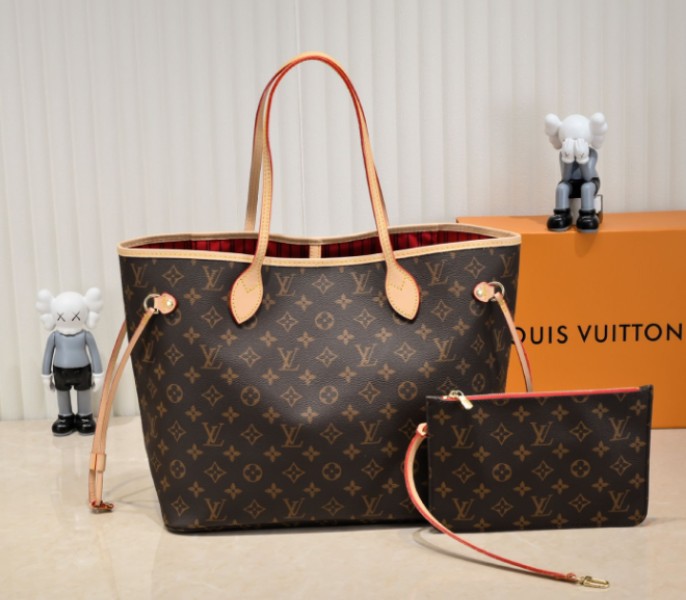 Louis Vuitton Monogram Canvas Neverfull MM Tote In Peony Pink