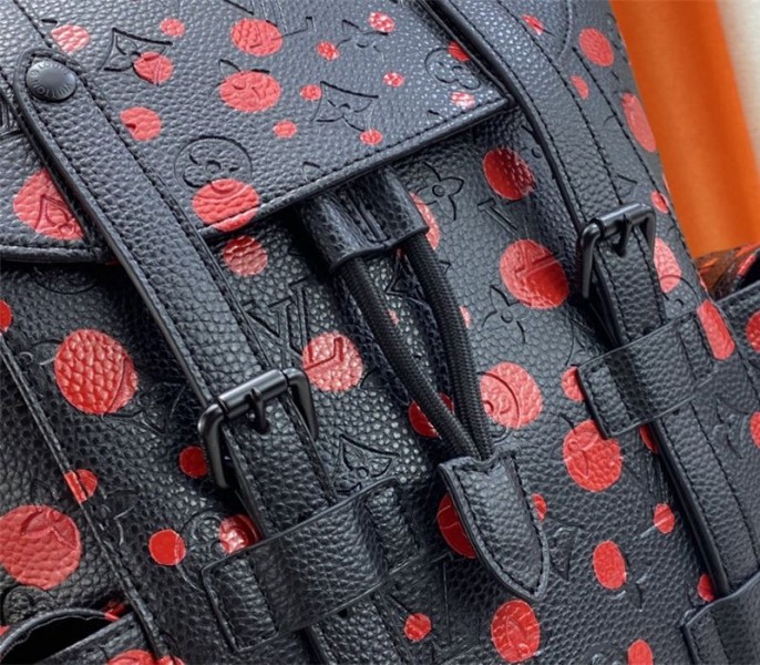 Louis Vuitton X YK Christopher Backpack In Red Infinity Dots