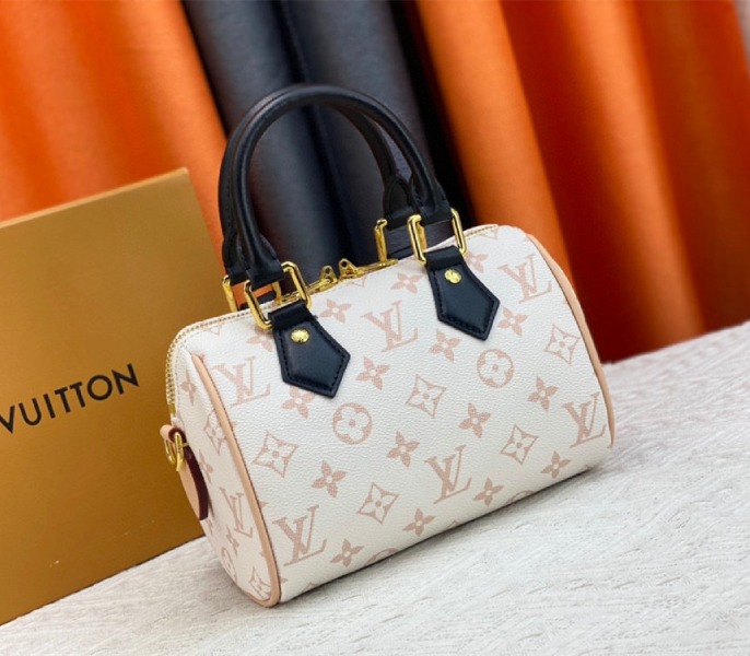 Louis Vuitton Monogram Dune Canvas Speedy 20 Handbag With Jacquard Strap