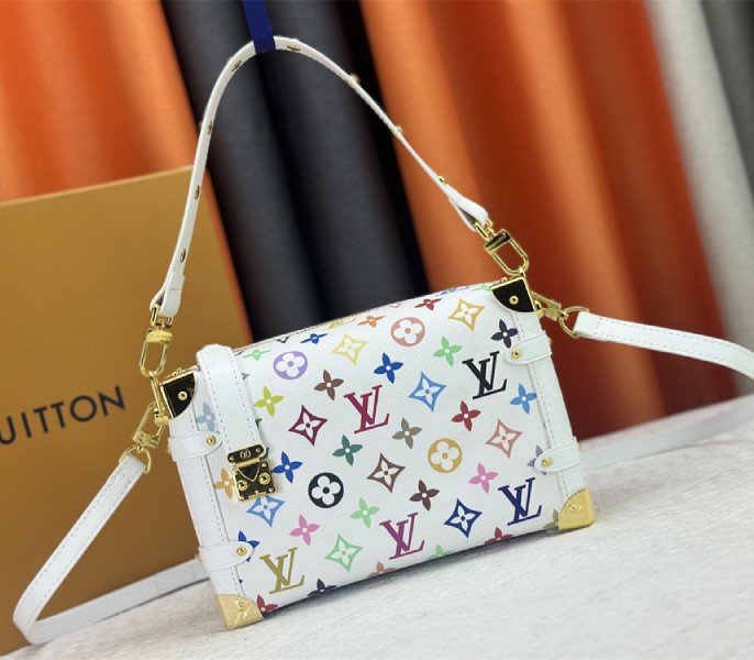 Louis Vuitton X TM Multicolored Side Trunk MM In White