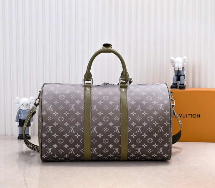 Monogram Gradient Canvas Keepall Bandouliere 45 In Khaki Green