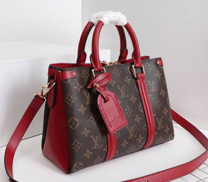 Louis Vuitton Monogram Canvas Soufflot BB Bag In Cerise Red