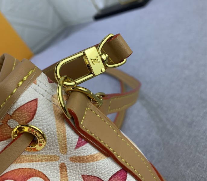 Louis Vuitton LV By The Pool Monogram Tiles Canvas Nano Noe Bag In Coral