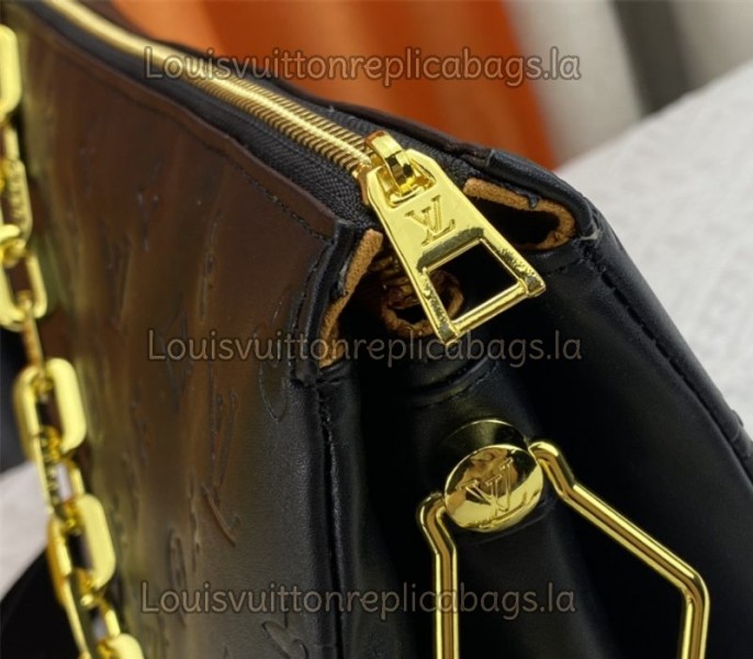 Louis Vuitton Coussin MM Bag In Black With Jacquard Strap