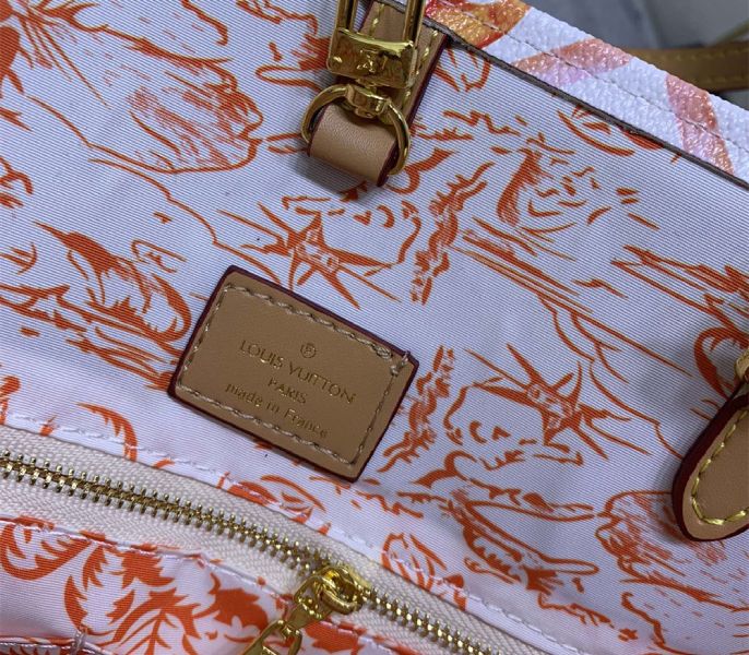 Louis Vuitton LV By The Pool Monogram Tiles Canvas Onthego MM Tote In Coral