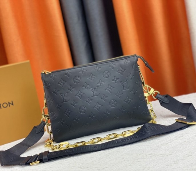 Louis Vuitton Coussin PM Bag In Black With Jacquard Strap