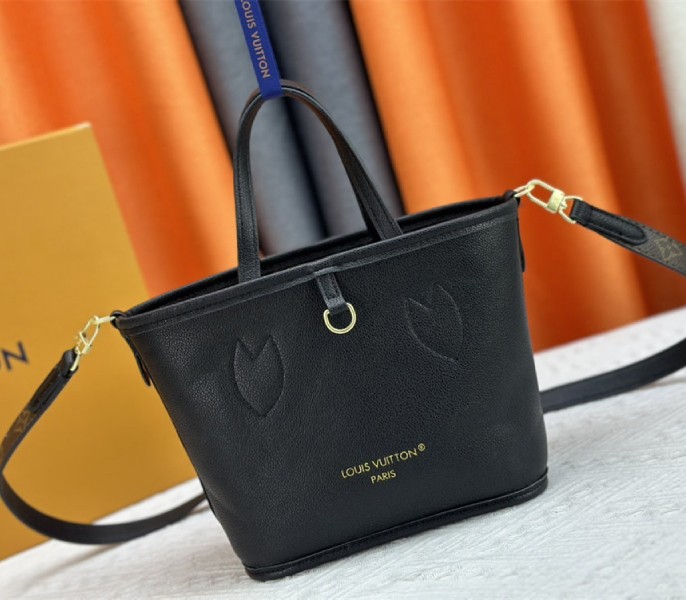 Louis Vuitton Neverfull Bandouliere Inside Out BB Tote In Monogram Canvas And Black Leather