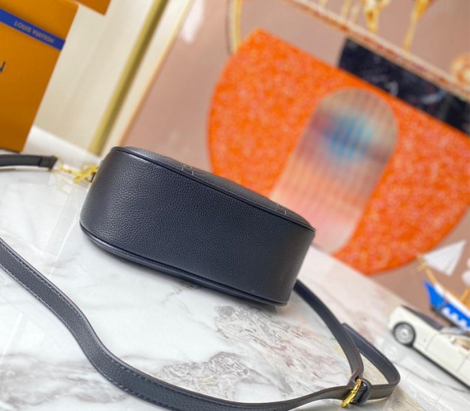 Louis Vuitton Monogram Empreinte Leather Bagatelle Mini Hobo In Black