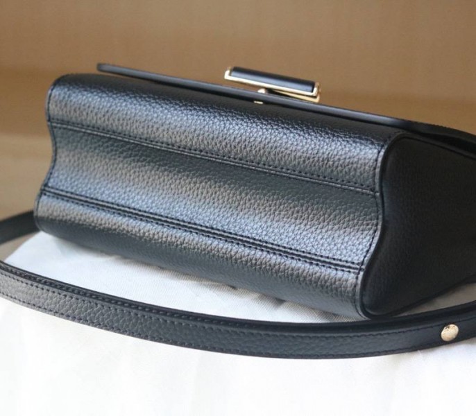 Louis Vuitton Taurillon Leather Twist MM Scrunchie Handle In Black