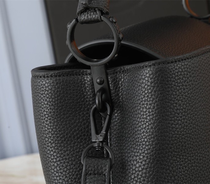 Louis Vuitton Capucines East-West MM Handbag In All Black