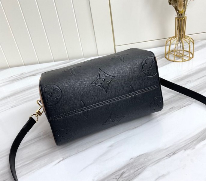 Louis Vuitton Monogram Empreinte Wild At Heart Speedy 25 Bandouliere Handbag In Black